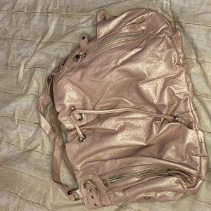 Metallic pink satchel purse